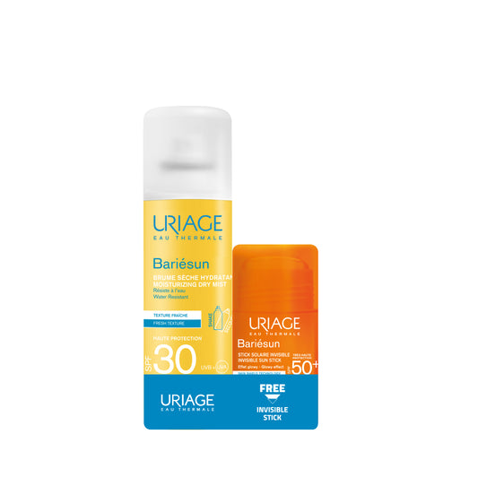 Uriage Bariésun SPF30 Dry Mist 200ml + Bariésun SPF50+ Invisible Stick 18g FREE