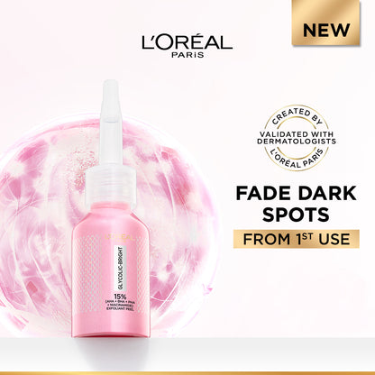 L’Oréal Paris Glycolic-Bright Anti-Dark Spot Exfoliant Peel 15% AHA + BHA + PHA + Niacinamide 25ml.