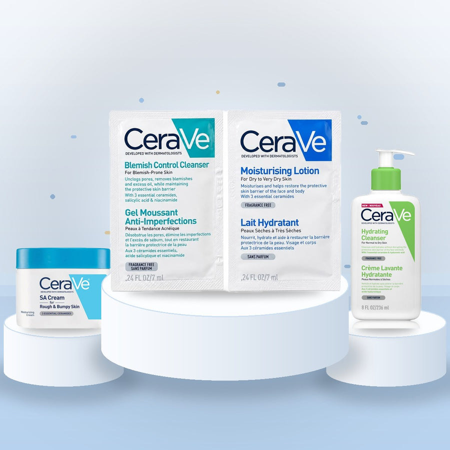 3 free CeraVe minis with any CeraVe