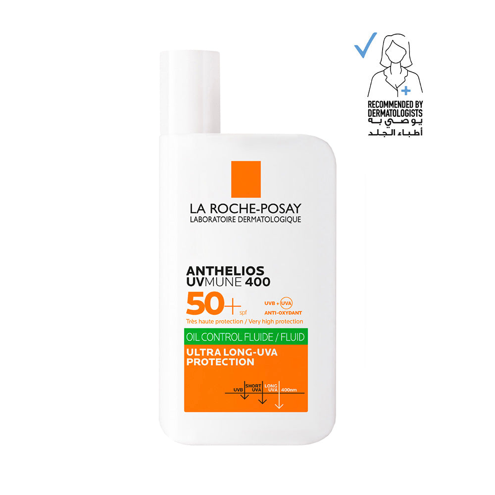 La Roche-Posay Anthelios UVMune 400 Oil Control Invisible Fluid Sunscreen SPF 50+ for Oily Skin 50ml
