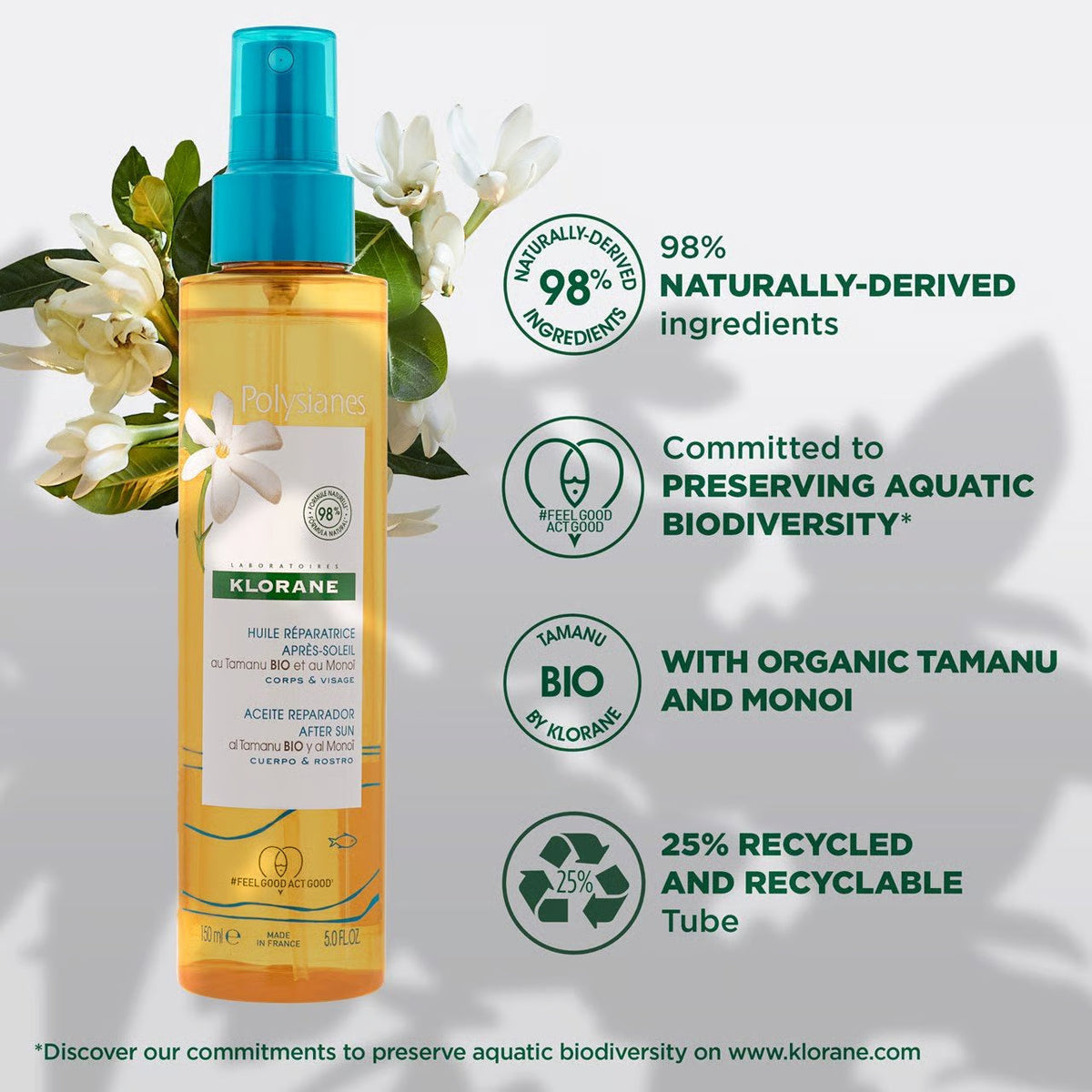 Klorane Polysianes After-Sun Repair Oil for Body and Face – 2