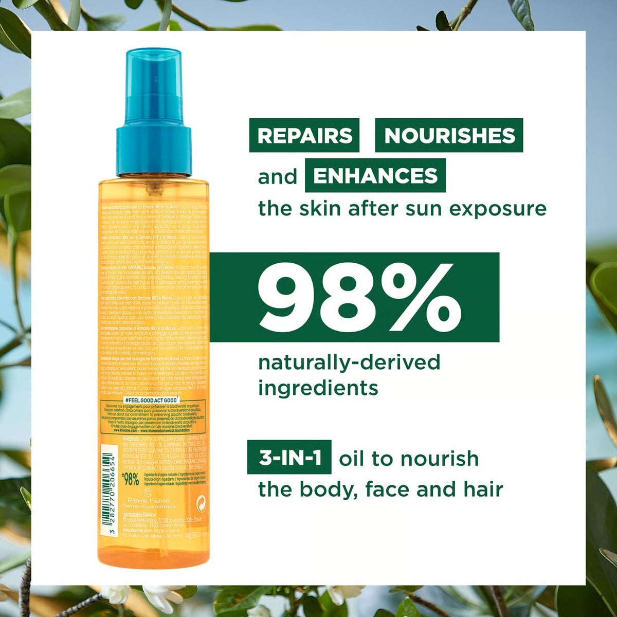 Klorane Polysianes After-Sun Repair Oil for Body and Face – 3