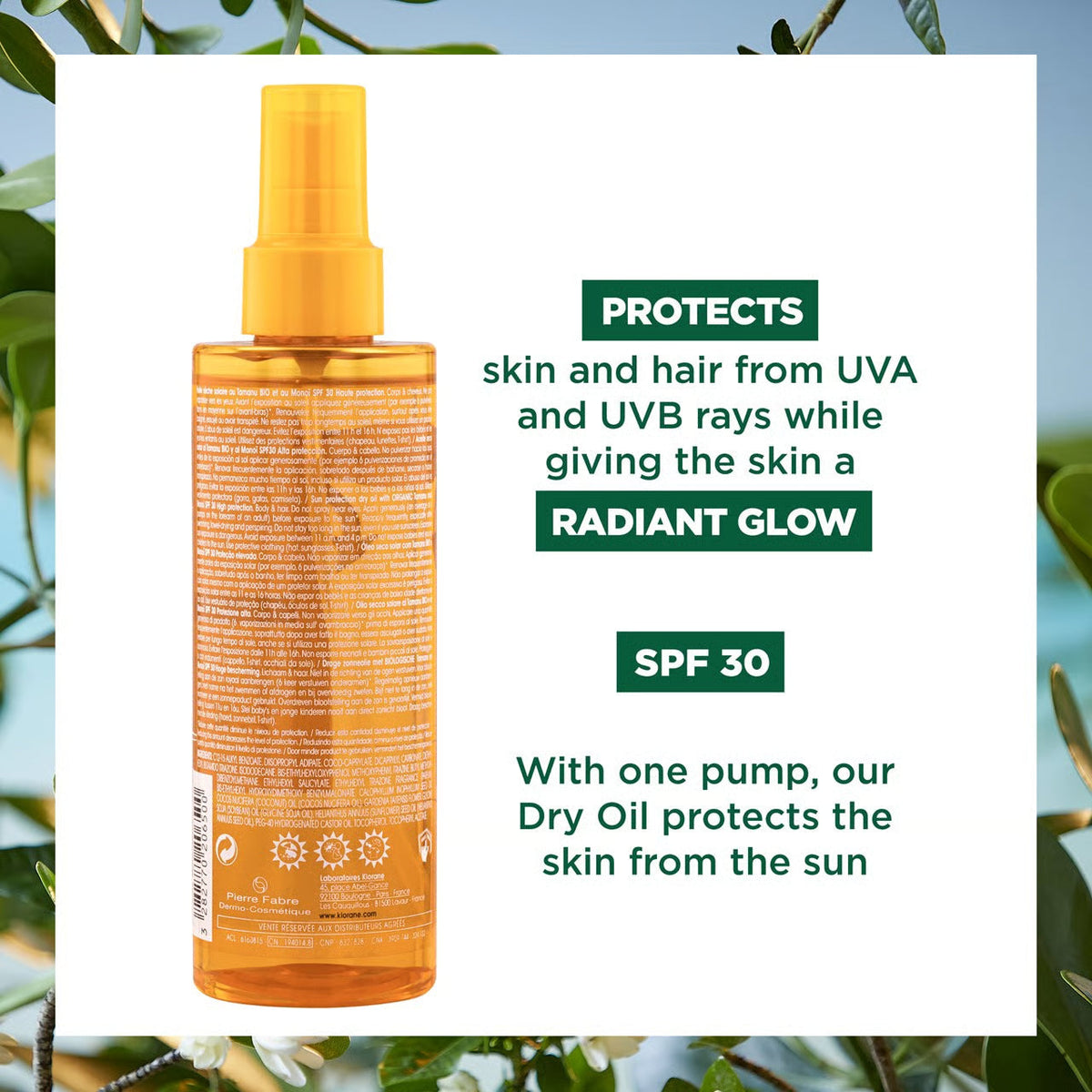 Klorane Polysianes Dry Sun Oil for Body and Hair SPF30 – 3