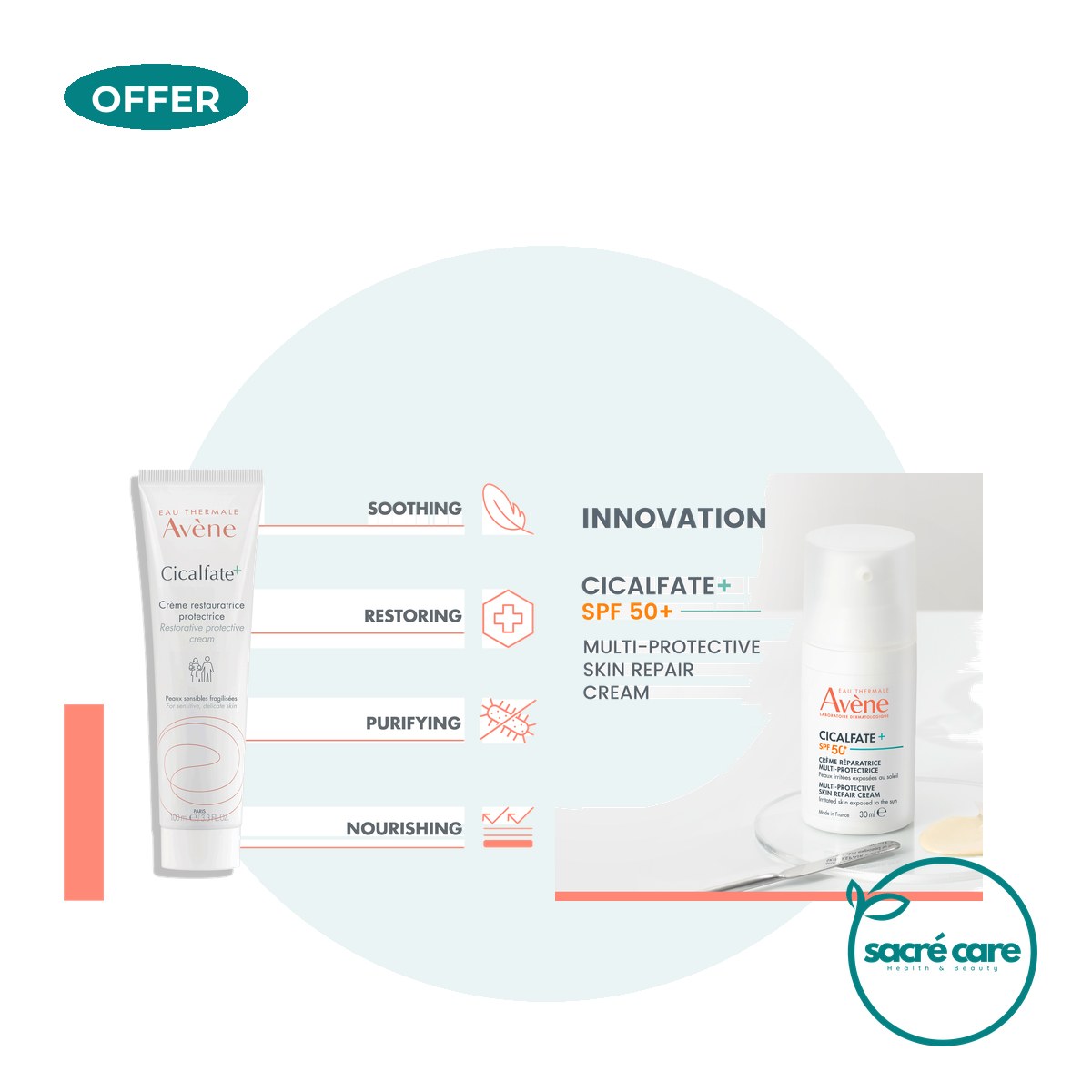 Avène Cicalfate repairing protective cream 100ml & get a FREE Avène Cicalfate multi-protective skin repair cream 100ml – 1