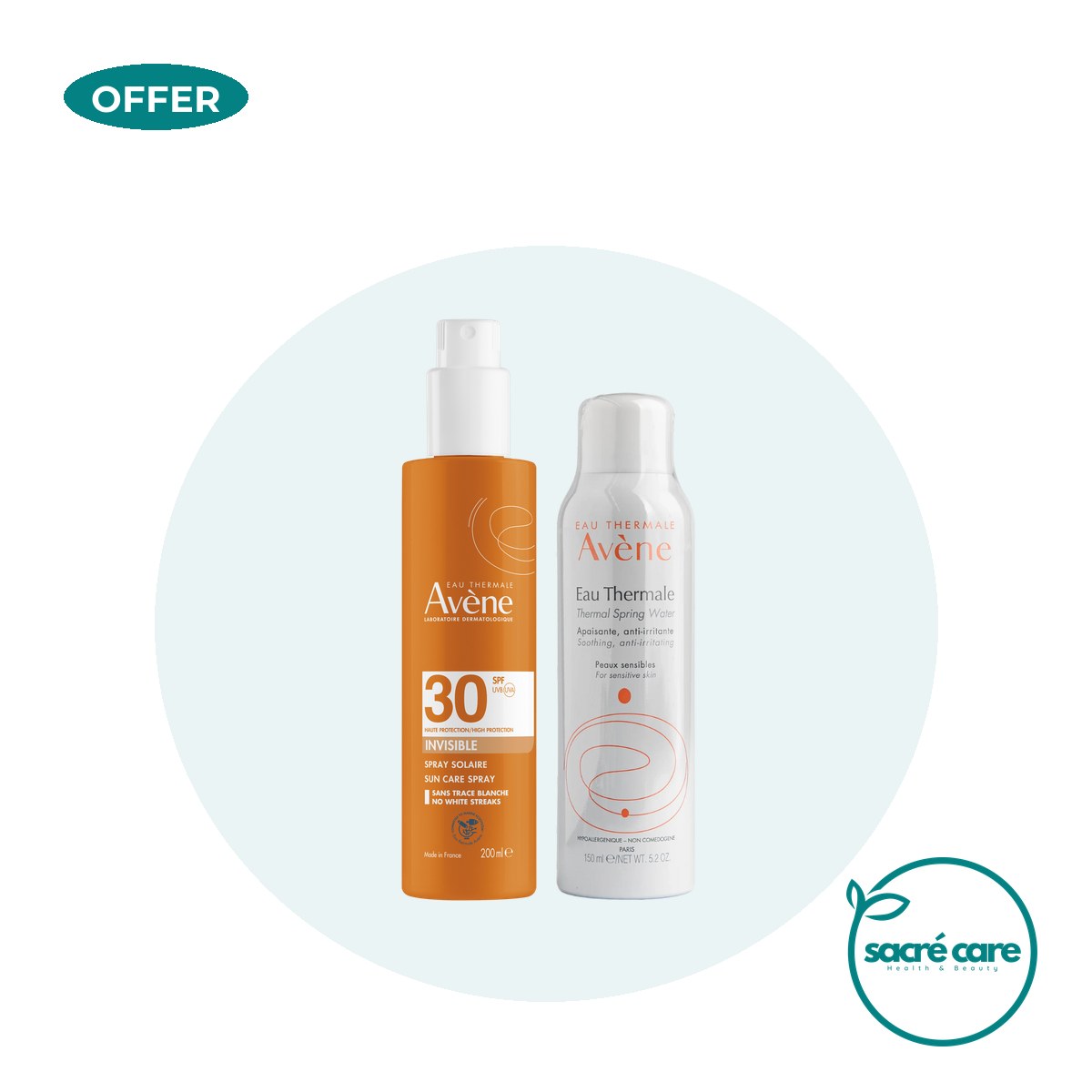 Avène Sunscreen spray SPF50+ 200ml Get Avène Thermal Spring Water Spray 50ml | Light Weight & Invisible High Protection & Hydration – 1