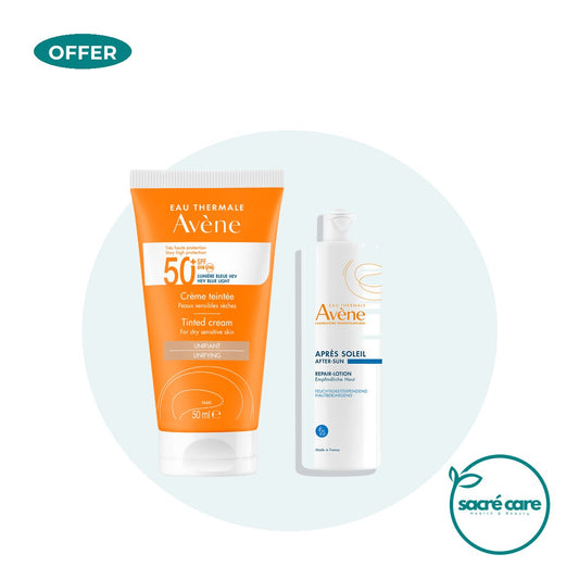 Avène Sunscreen tinted cream SPF50+ & get a FREE 50ml after-sun repair lotion – 1