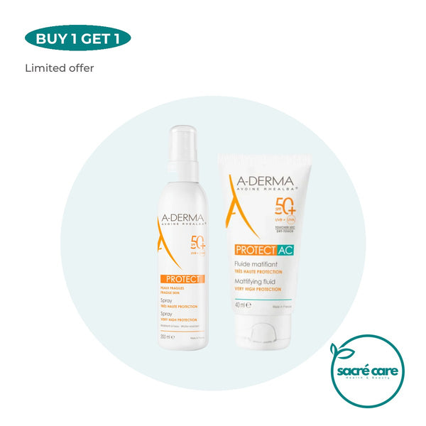 Buy 1 Get 1: A-Derma Buy 1 Get 1 Protect AC Mattifying Face Sunscreen Fluid SPF50+ for acne prone skin 40ml – 1