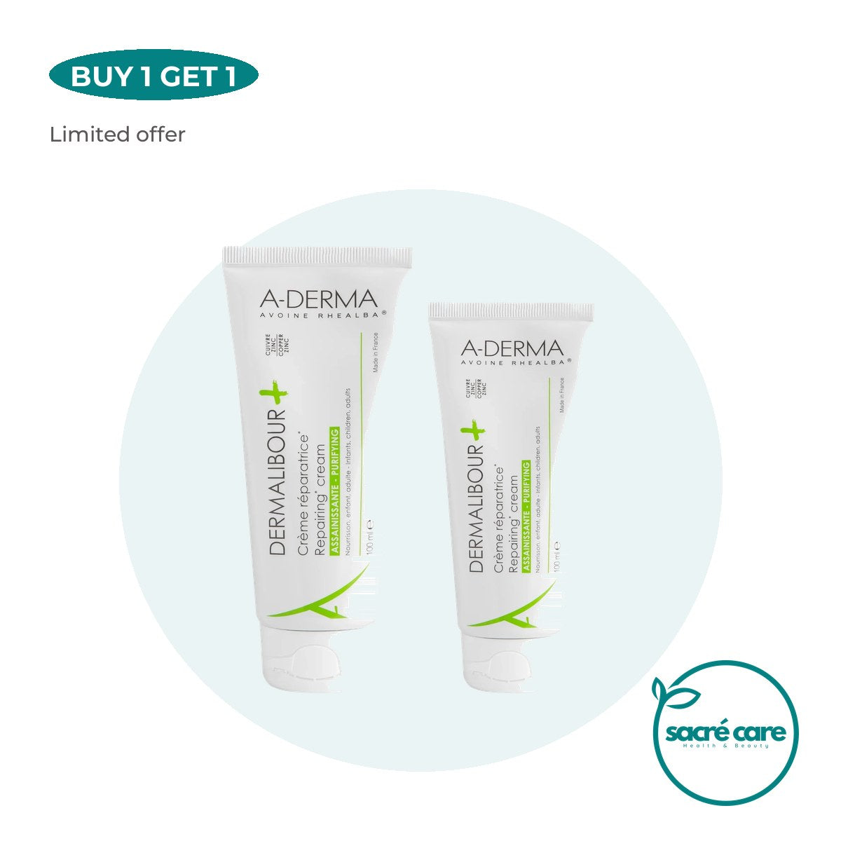 Buy 1 Get 1: A-Derma Dermalibour Cicapurfyinf repair cream 100ml – 1