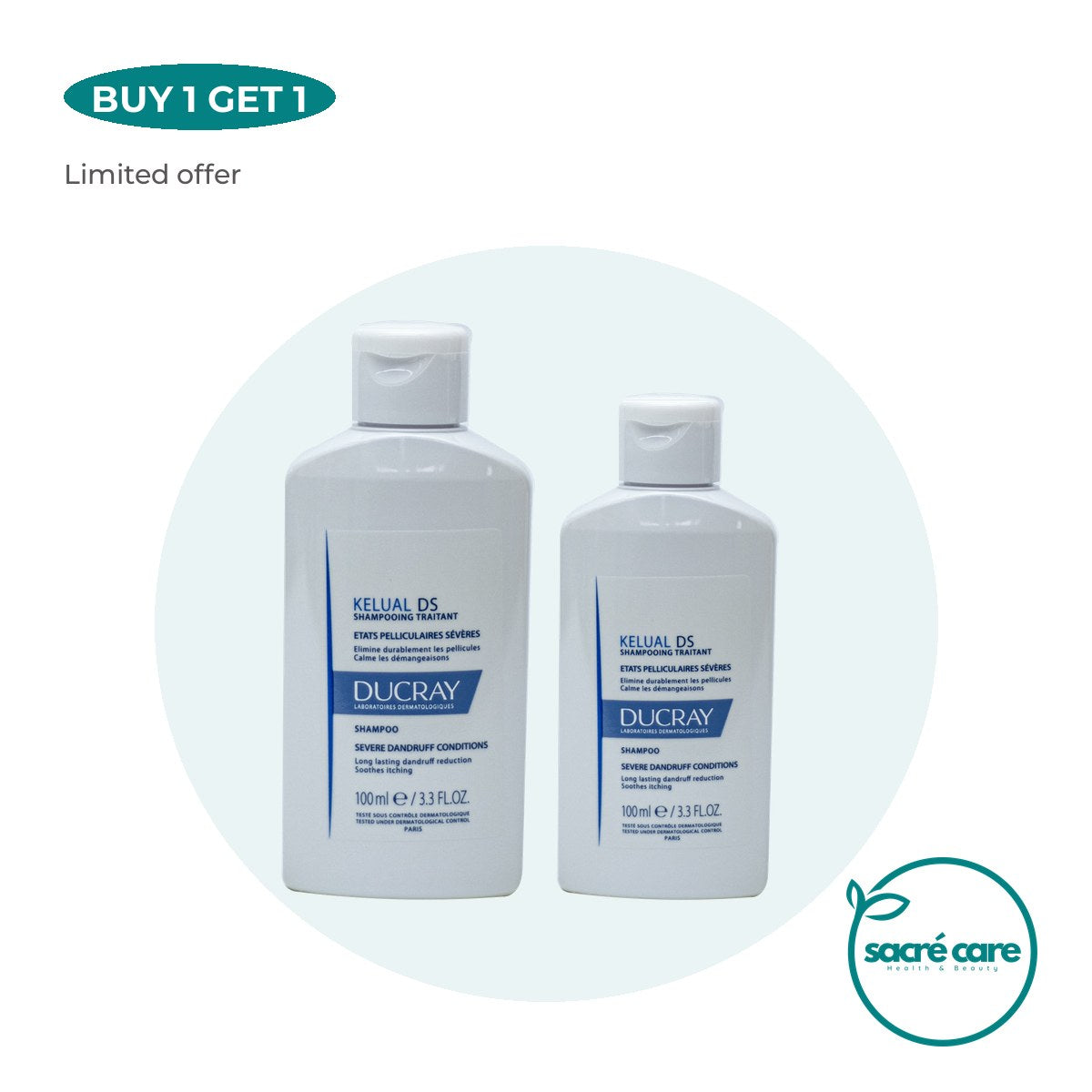 Buy 1 Get 1: Ducray Kelual DS treatment shampoo 100ml – 1