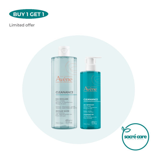 Buy 1 Get 1: Eau Thermale Avène Cleansing micellar water 400ml + Cleanance cleansing gel 400ml – 1