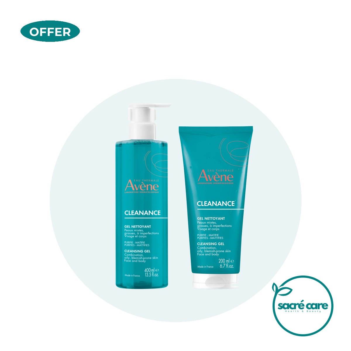 One Avène Cleanance Cleansing Gel 400ml & get a FREE 100ml Cleanance Cleansing gel – 1