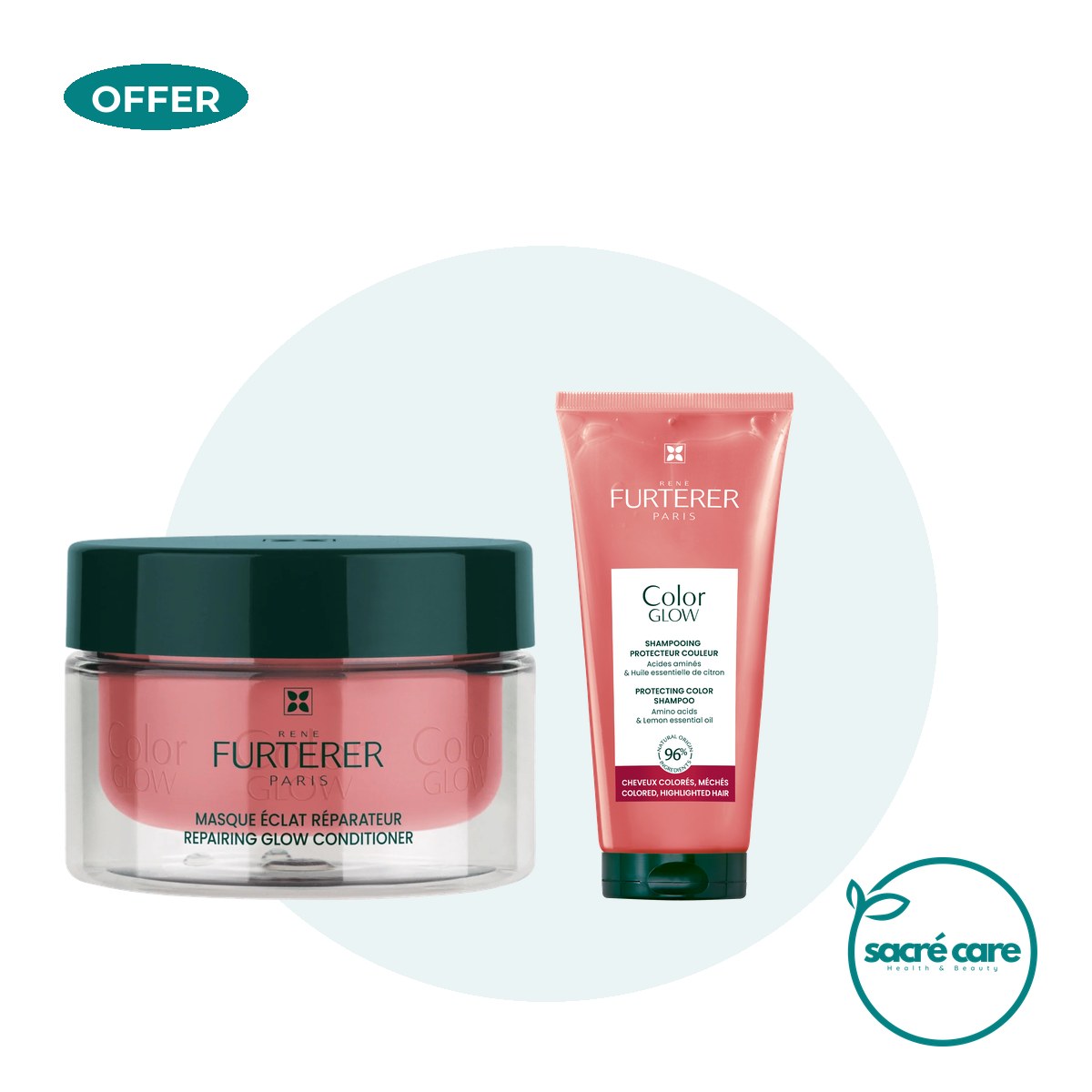 Rene Furterer Color Glow Repairing Mask & get a FREE 200ml Color Glow Shampoo – 1